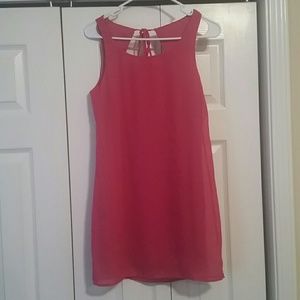 HONEY PUNCH fuchsia mini sheer dress